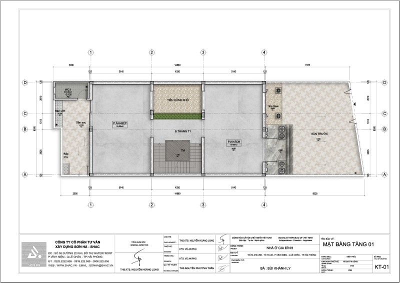 Thiết kế biệt thự Tân Cổ Điển 4 tầng - Kiệt tác kiến trúc đầy mê hoặc giữa lòng thành phố Cảng 149 Mặt bằng tầng 1