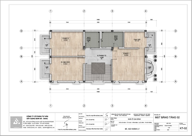 Thiết kế biệt thự Tân Cổ Điển 4 tầng - Kiệt tác kiến trúc đầy mê hoặc giữa lòng thành phố Cảng 150 Mặt bằng tầng 2