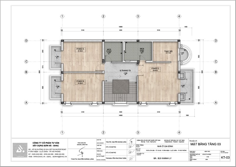 Thiết kế biệt thự Tân Cổ Điển 4 tầng - Kiệt tác kiến trúc đầy mê hoặc giữa lòng thành phố Cảng 151 Mặt bằng tầng 3