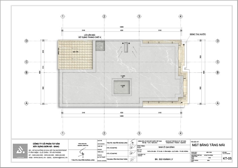 Thiết kế biệt thự Tân Cổ Điển 4 tầng - Kiệt tác kiến trúc đầy mê hoặc giữa lòng thành phố Cảng 153 Mặt bằng tầng mái