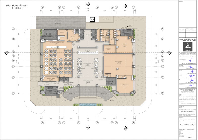 Thiết kế khách sạn Labala Hotel: Biểu tượng kiến trúc Địa Trung Hải kết hợp Tân Cổ Điển tại Hà Nam 32 Thiết kế khách sạn Labala Hotel - Mặt bằng tầng 1