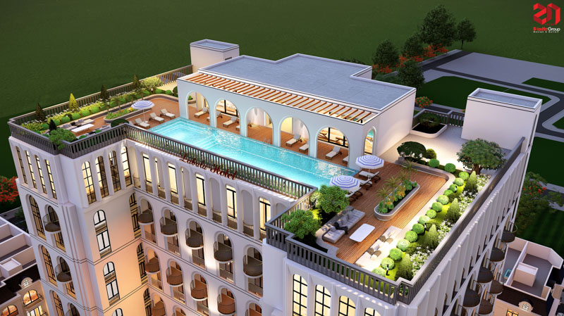 Thiết kế khách sạn Labala Hotel: Biểu tượng kiến trúc Địa Trung Hải kết hợp Tân Cổ Điển tại Hà Nam