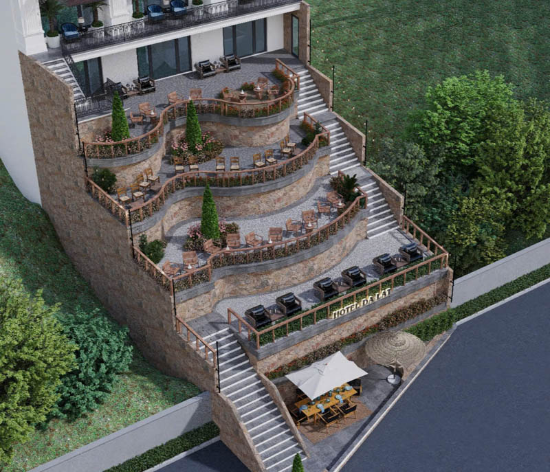 Thiết Kế Khách Sạn Mini Phong Cách Tân Cổ Điển Trên Sườn Đồi Đà Lạt 5