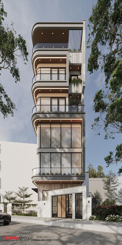 Thiết kế nhà ống hiện đại 5 tầng 1 tum tại Hải Phòng: Tuyệt tác kiến trúc Modern Luxury 2