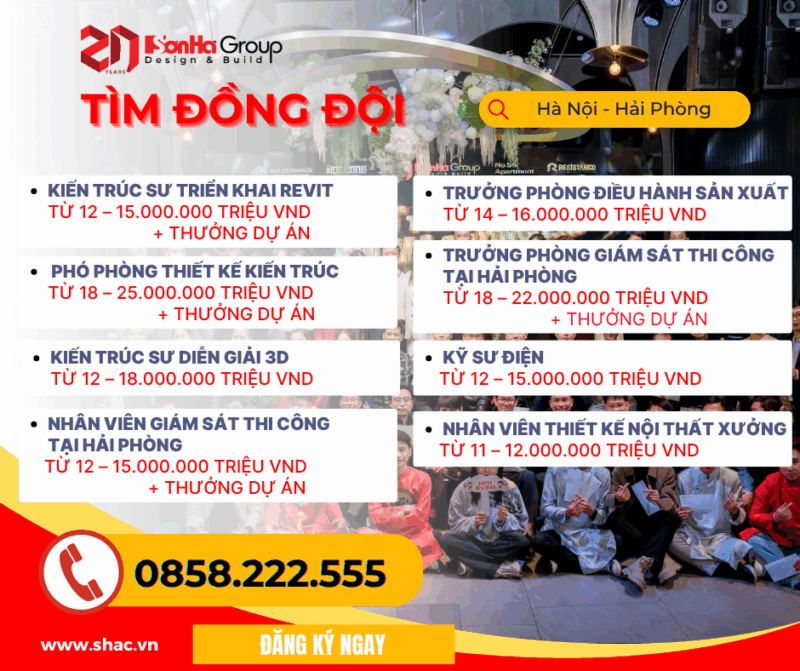 SƠN HÀ GROUP TUYỂN DỤNG CÁC VỊ TRÍ NHÂN SỰ MỚI TẠI HÀ NỘI - HẢI PHÒNG THÁNG 6/2025