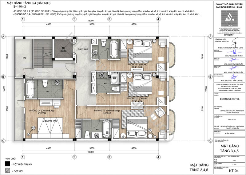 Mặt bằng tầng 3-4-5
