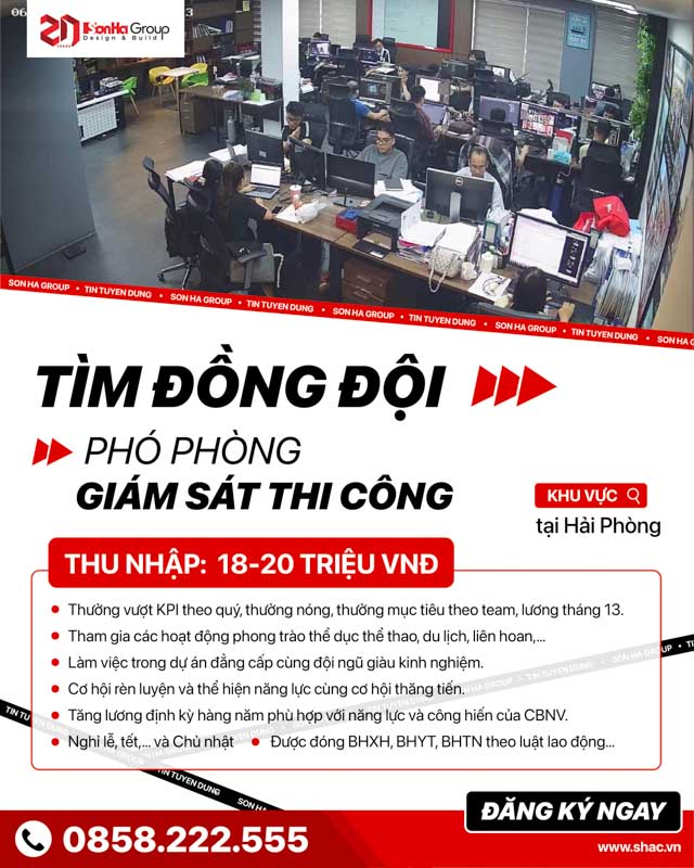 SƠN HÀ GROUP TUYỂN DỤNG PHÓ PHÒNG GIÁM SÁT THI CÔNG TẠI HẢI PHÒNG 1 Tuyển dụng Phó phòng giám sát thi công tại Hải Phòng