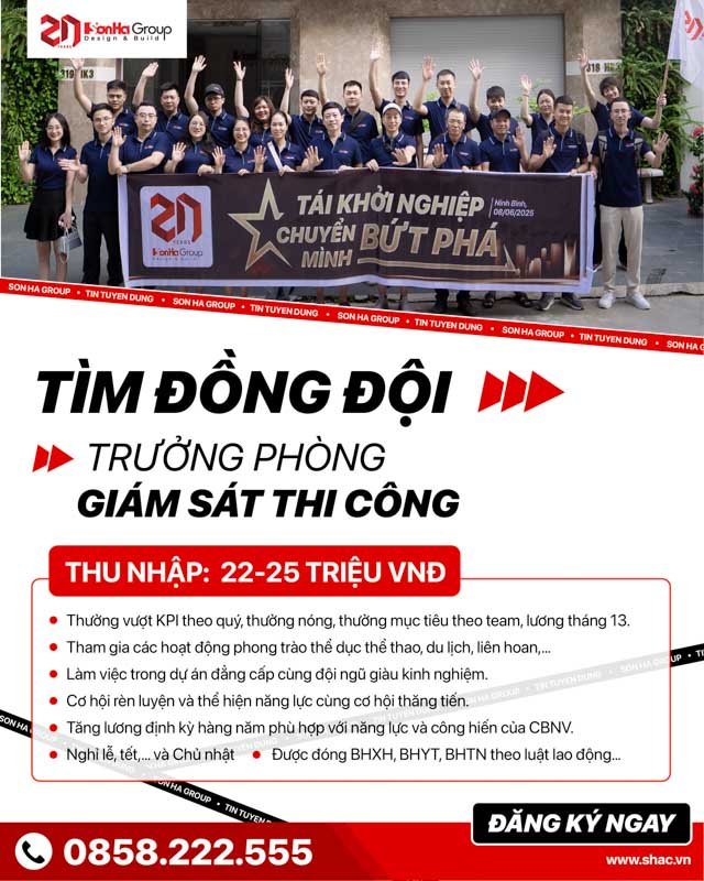 Tuyển dụng Trưởng phòng giám sát thi công tại Hải Phòng