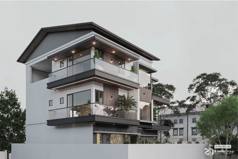 Thiết kế biệt thự 3 tầng hiện đại (200m2) tại Hải Phòng 2