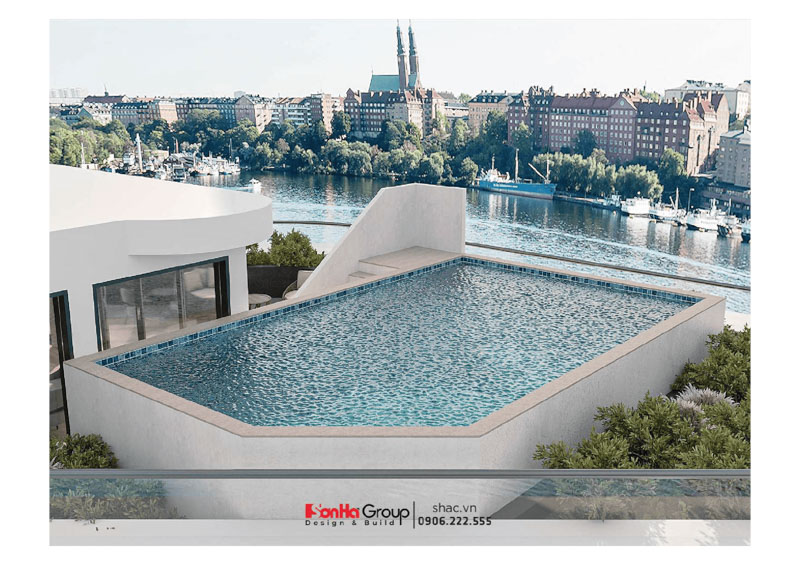 Bungalow Hòn Rồng - Nghệ Thuật Thiết Kế Nội Thất Biệt Thự Nghỉ Dưỡng Giữa Lòng Vân Đồn 26 Hồ bơi vô cực trên tầng thượng là điểm nhấn đẳng cấp bậc nhất