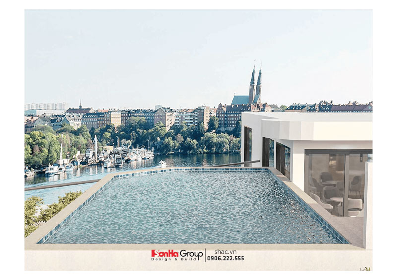 Bungalow Hòn Rồng - Nghệ Thuật Thiết Kế Nội Thất Biệt Thự Nghỉ Dưỡng Giữa Lòng Vân Đồn 25 Hồ bơi vô cực trên tầng thượng là điểm nhấn đẳng cấp bậc nhất