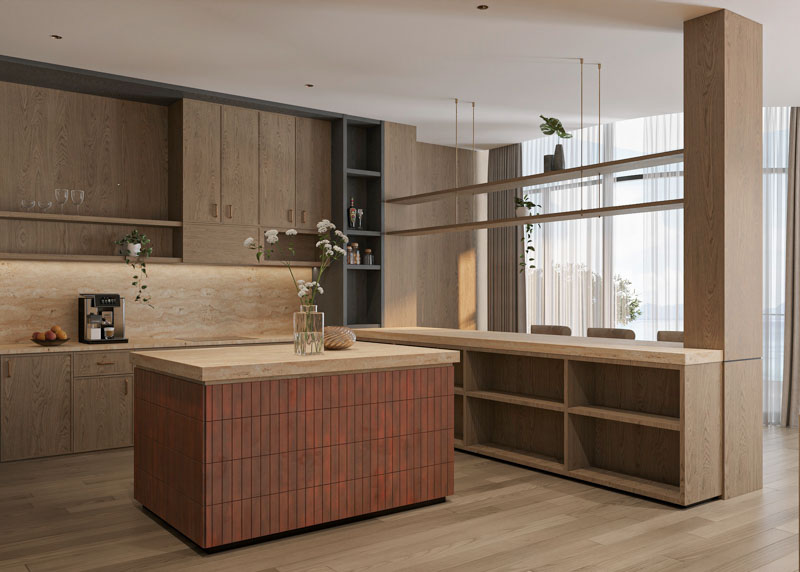 Bungalow Hòn Rồng - Nghệ Thuật Thiết Kế Nội Thất Biệt Thự Nghỉ Dưỡng Giữa Lòng Vân Đồn 8 Phòng bếp mở nơi kết nối những xúc cảm thân thương