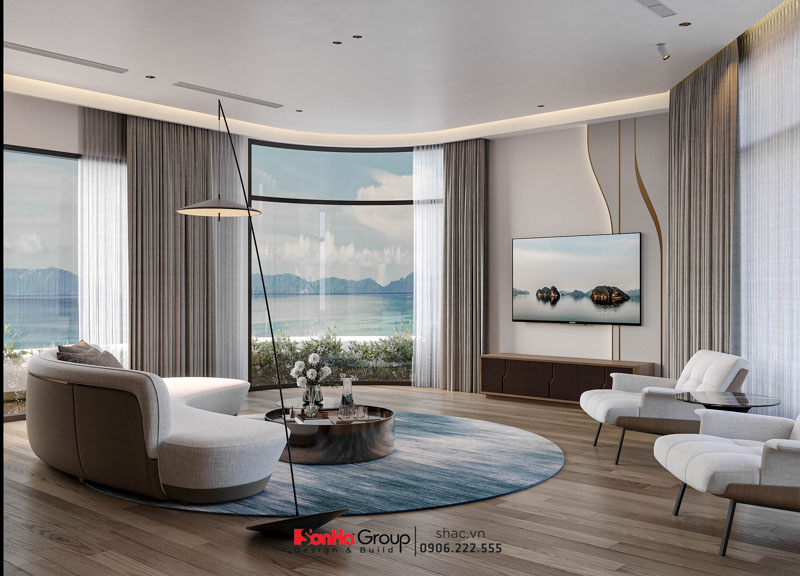 Bungalow Hòn Rồng - Nghệ Thuật Thiết Kế Nội Thất Biệt Thự Nghỉ Dưỡng Giữa Lòng Vân Đồn 19 Thiết kế nội thất biệt thự nghỉ dưỡng tại Hòn Rồng - phòng sinh hoạt chung