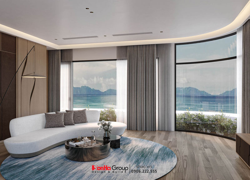 Bungalow Hòn Rồng - Nghệ Thuật Thiết Kế Nội Thất Biệt Thự Nghỉ Dưỡng Giữa Lòng Vân Đồn 21 Thiết kế nội thất biệt thự nghỉ dưỡng tại Hòn Rồng - phòng sinh hoạt chung