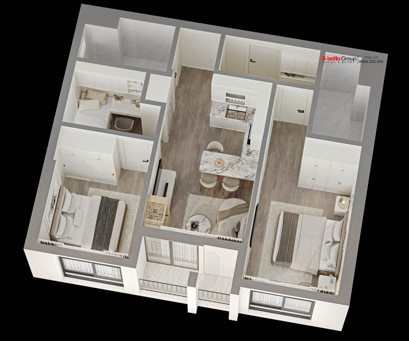 Đắm chìm trong không gian trắng be sang trọng - Thiết kế nội thất căn hộ Sentosa khiến bạn muốn chuyển về ở ngay 2