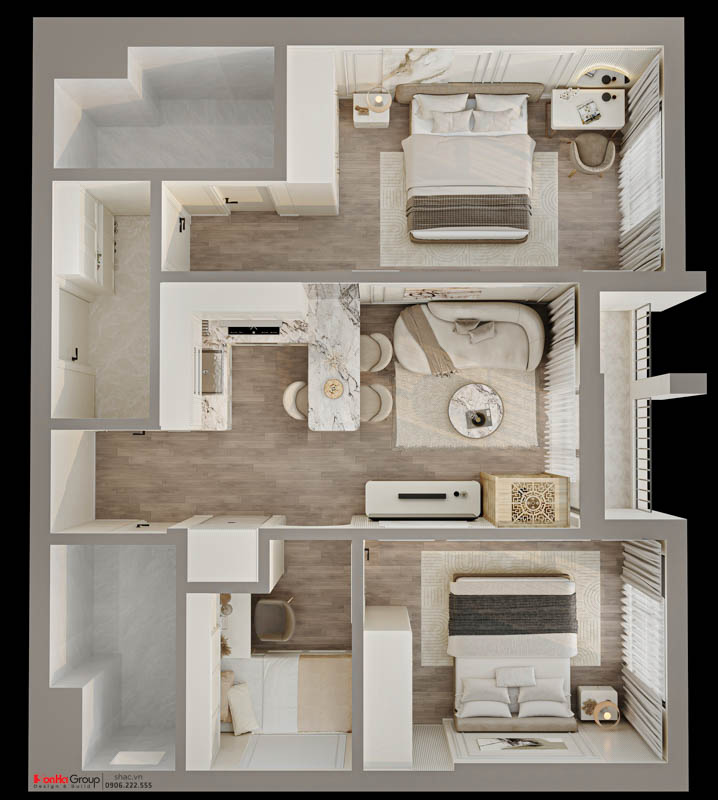 Đắm chìm trong không gian trắng be sang trọng - Thiết kế nội thất căn hộ Sentosa khiến bạn muốn chuyển về ở ngay 1