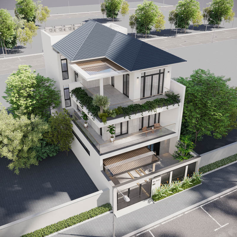 Biệt thự 3 tầng mái Nhật hiện đại - Tuyệt tác nghệ thuật vạn người mê từ Sơn Hà Group 2