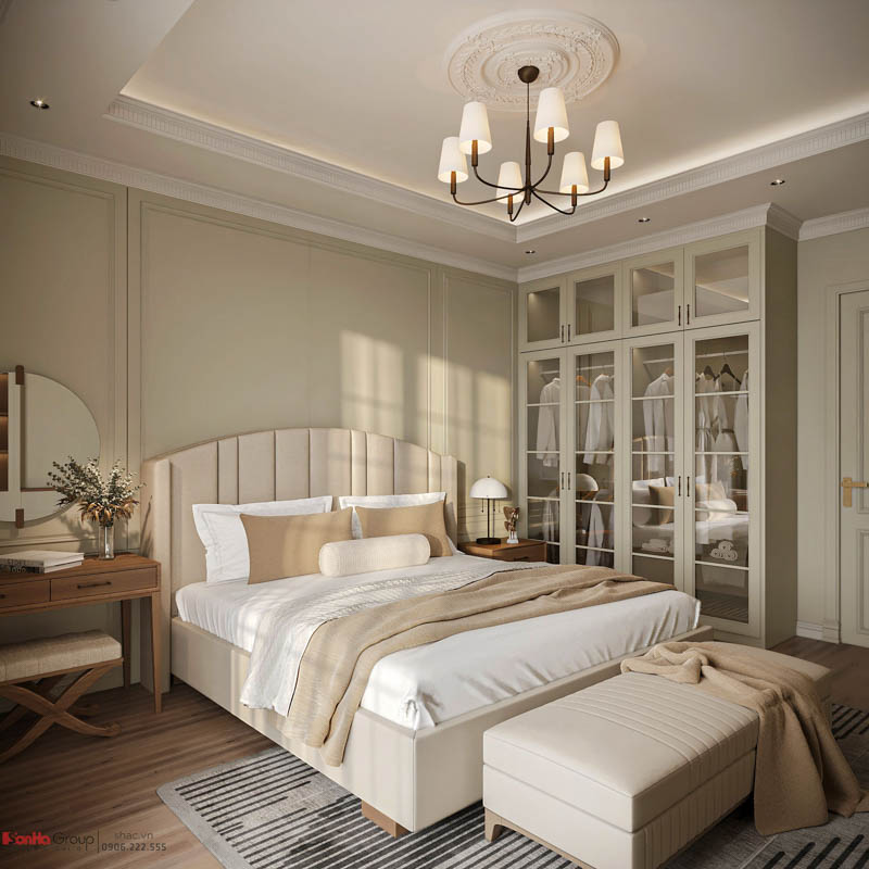 Hành trình “giải cứu” căn biệt thự Tân Cổ Điển nhiều lỗi sai của gia chủ ở Hải Phòng của Sơn Hà Group 71 Hệ tủ quần áo cánh kính sang trọng trong phòng ngủ phụ