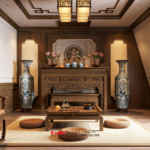 Thiết kế phòng thờ với gỗ tự nhiên ấm áp và thanh tịnh