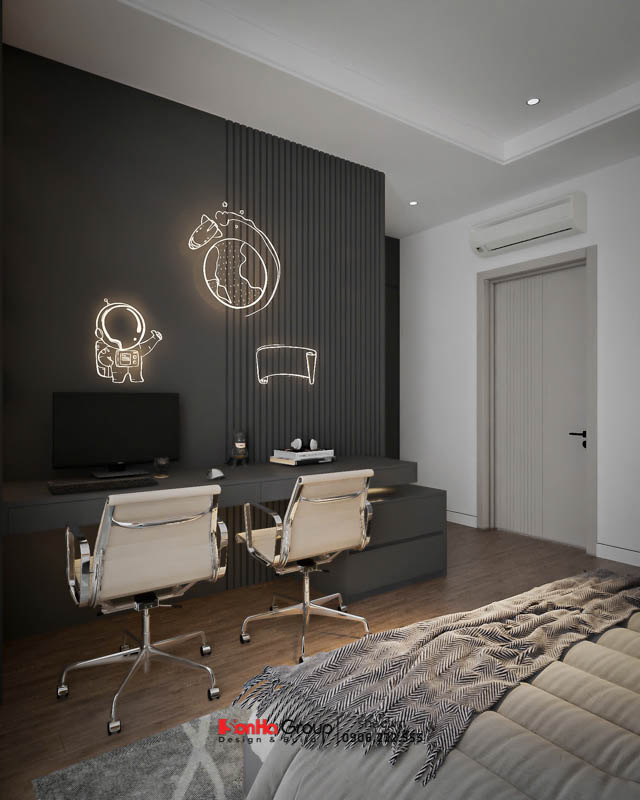 Giải pháp thiết kế và thi công nội thất biệt thự 4 tầng 1 tum hiện đại 149 Thiết kế và thi công nội thất biệt thự hiện đại