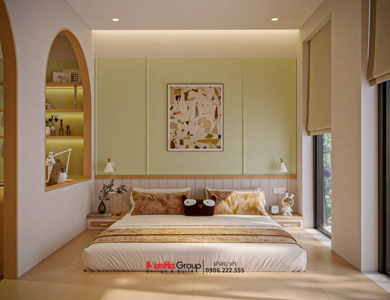 Giải pháp thiết kế và thi công nội thất biệt thự 4 tầng 1 tum hiện đại 141 Phòng ngủ bé gái 5 tuổi ngọt ngào và cổ tích