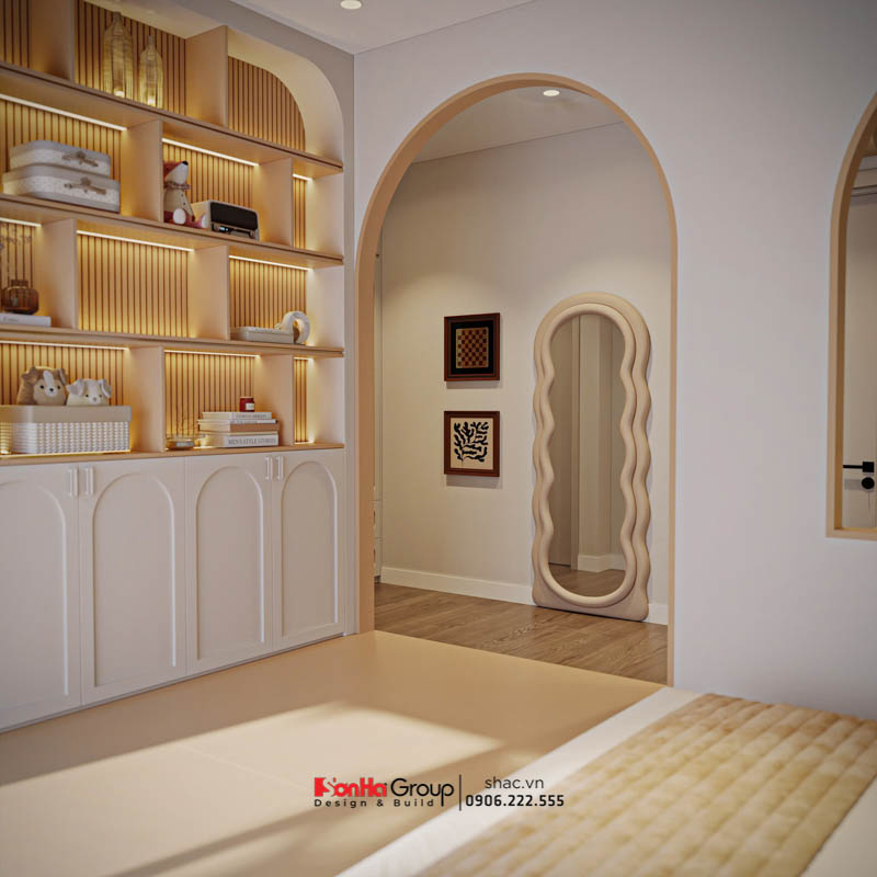 Giải pháp thiết kế và thi công nội thất biệt thự 4 tầng 1 tum hiện đại 142 Khung cửa vòm xinh xắn điệu đà