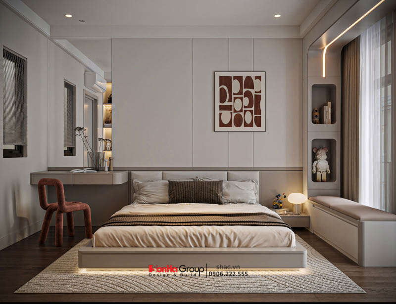 Giải pháp thiết kế và thi công nội thất biệt thự 4 tầng 1 tum hiện đại 146 Phòng ngủ bé trai mang gam màu tươi sáng, trẻ trung