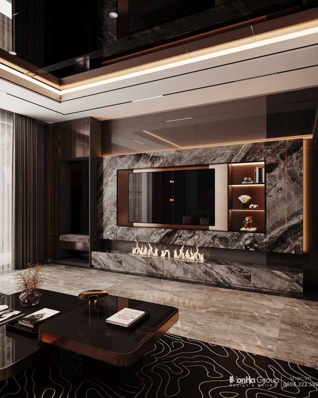 Giải pháp thiết kế và thi công nội thất biệt thự 4 tầng 1 tum hiện đại 3