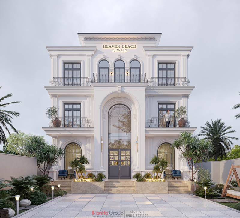 Thiết kế khách sạn mini 12x20 tại Quan Lạn Quảng Ninh - Giải pháp bố trí công năng thông minh từ Sơn Hà Group 2 Thiết kế khách sạn mini 12x20 tại Quan Lạn