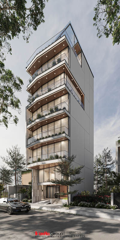 Thiết kế nhà ống Indochine 6 tầng - Kiến tạo không gian sống sang trọng và tinh tế giữa lòng Hà Nội 127 Mặt tiền thiết kế nhà ống Indochine 6 tầng tại Hà Nội