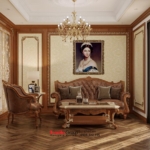 Thiết kế nội thất biệt thự tân cổ điển - phòng sinh hoạt chung