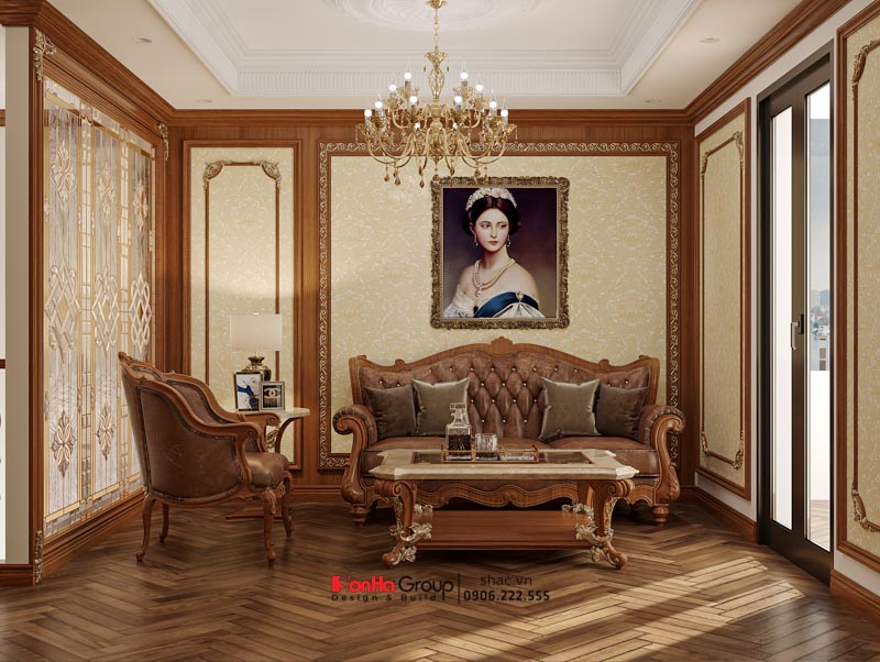 Thiết kế nội thất biệt thự tân cổ điển - Vẻ đẹp trường tồn vượt thời gian 72 Thiết kế nội thất biệt thự tân cổ điển - phòng sinh hoạt chung