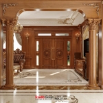 Cửa gỗ tự nhiên chắc chắn và bề thế