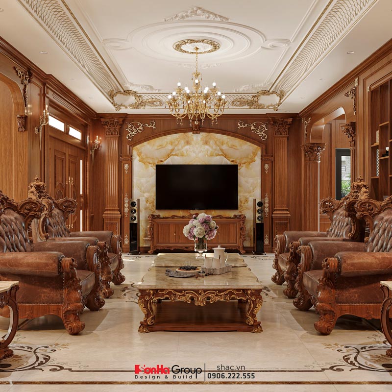 Thiết kế nội thất biệt thự - Đừng xây nhà cho khách, hãy xây nhà cho chính mình 4 Phòng khách sang trọng phong cách Tân cổ điển