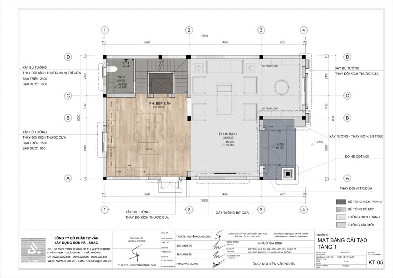 Mặt bằng tầng 1