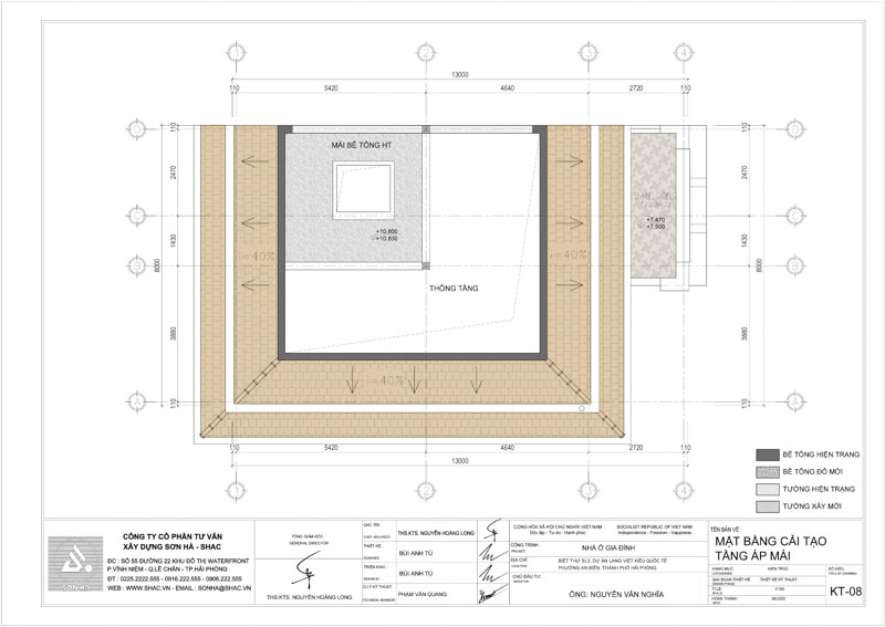 Mặt bằng tầng áp mái