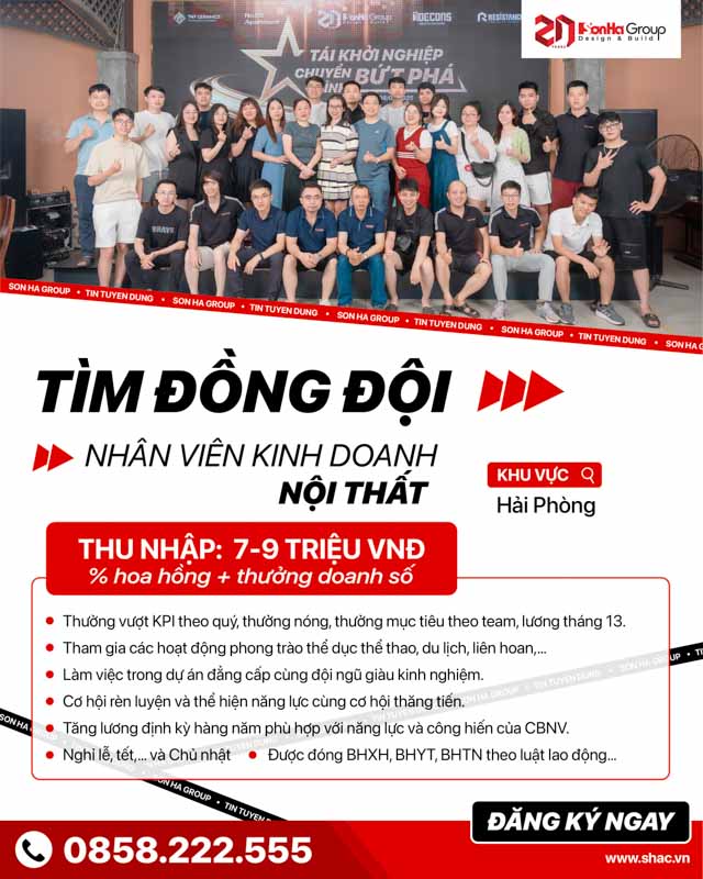 Sơn Hà Group tuyển dụng nhân viên kinh doanh nội thất tại Hải Phòng