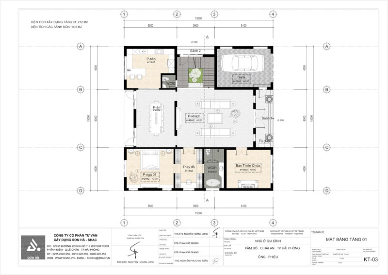 Biệt thự tân cổ điển 2 tầng mái Nhật - Giải pháp thiết kế dành cho không gian sống nghỉ dưỡng của Việt kiều trở về quê hương 19 Mặt bằng tầng 1 biệt thự tân cổ điển 2 tầng mái Nhật