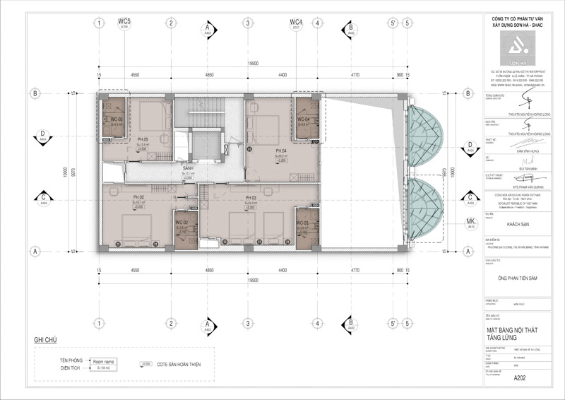 Thiết kế khách sạn mini tân cổ điển tại Ninh Bình - Giải pháp đầu tư bền vững 24 Thiết kế khách sạn mini tân cổ điển tại Ninh Bình - Mặt bằng tầng lửng