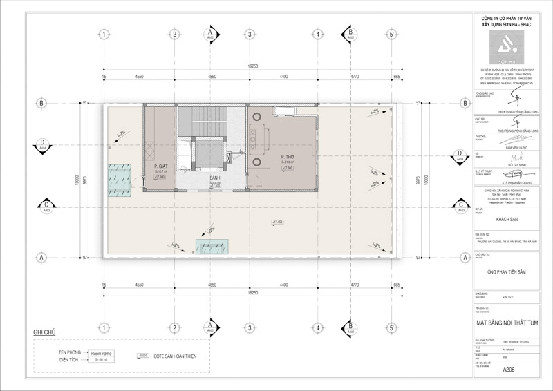Thiết kế khách sạn mini tân cổ điển tại Ninh Bình - Giải pháp đầu tư bền vững 28 Thiết kế khách sạn mini tại Ninh Bình - Mặt bằng tầng tum