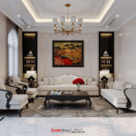 Phòng khách biệt thự tân cổ điển