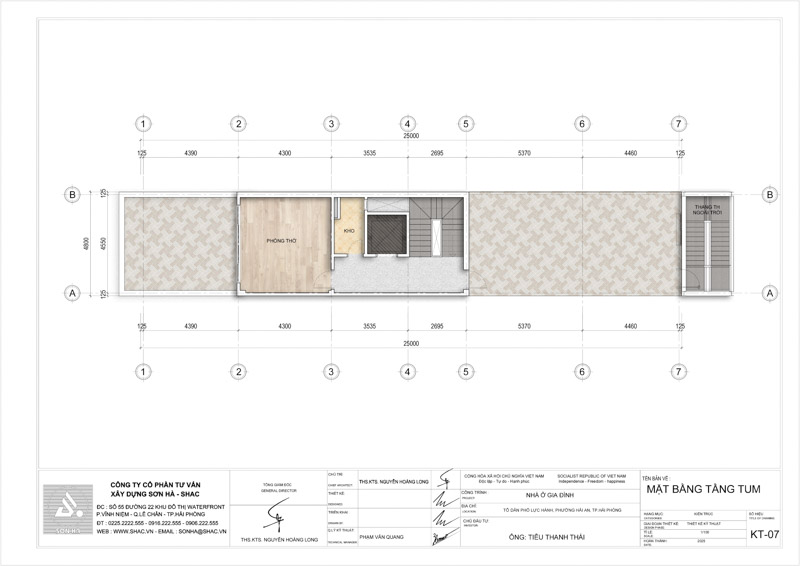 Khi mặt tiền biết thở - Giải pháp đưa thiên nhiên vào nhà bằng lam nhựa giả gỗ là bí quyết giúp nhà ống 5 tầng luôn thoáng đãng 35 Mẫu nhà ống 5 tầng có thang máy nổi bật với mặt tiền lam gỗ đóng mở độc đáo - mặt bằng tầng tum
