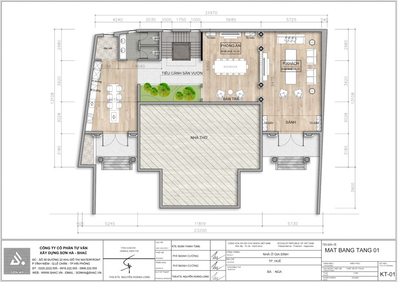 Thiết kế biệt thự hình chữ U phong cách Indochine - Khi kiến trúc ôm trọn cội nguồn gia tộc 19 Thiết kế biệt thự hình chữ U mặt bằng tầng 1