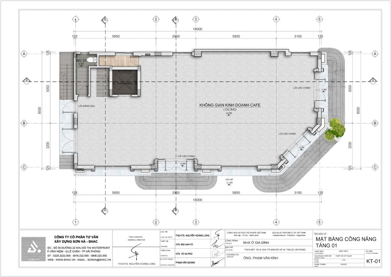 Thiết kế biệt thự tân cổ điển kết hợp kinh doanh - Giải pháp kiến trúc tinh gọn, sang trọng và hiệu quả đầu tư 25 Thiết kế biệt thự tân cổ điển kết hợp kinh doanh 6 tầng 1 tum - mặt bằng tầng 1