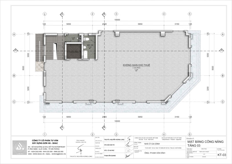 Thiết kế biệt thự tân cổ điển kết hợp kinh doanh - Giải pháp kiến trúc tinh gọn, sang trọng và hiệu quả đầu tư 27 Thiết kế biệt thự tân cổ điển kết hợp kinh doanh 6 tầng 1 tum - mặt bằng tầng 3
