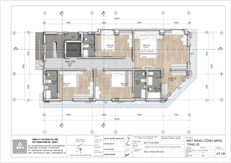 Thiết kế biệt thự tân cổ điển kết hợp kinh doanh - Giải pháp kiến trúc tinh gọn, sang trọng và hiệu quả đầu tư 29 Thiết kế biệt thự tân cổ điển kết hợp kinh doanh 6 tầng 1 tum - mặt bằng tầng 5