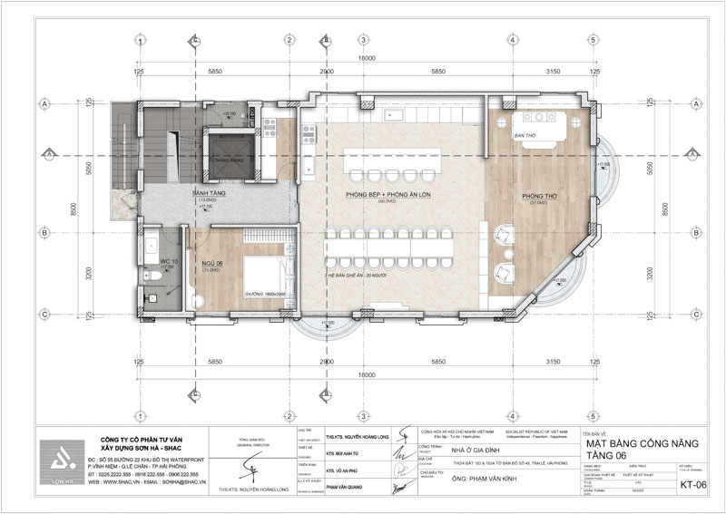Thiết kế biệt thự tân cổ điển kết hợp kinh doanh - Giải pháp kiến trúc tinh gọn, sang trọng và hiệu quả đầu tư 30 Thiết kế biệt thự tân cổ điển kết hợp kinh doanh 6 tầng 1 tum - mặt bằng tầng 6