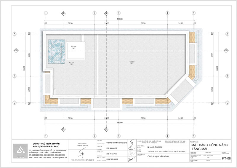 Thiết kế biệt thự tân cổ điển kết hợp kinh doanh - Giải pháp kiến trúc tinh gọn, sang trọng và hiệu quả đầu tư 32 Thiết kế biệt thự tân cổ điển kết hợp kinh doanh 6 tầng 1 tum - mặt bằng tầng mái