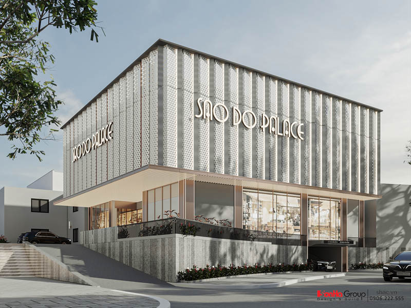 Thiết kế nhà hàng tiệc cưới Sao Đỏ Palace - Hộp quà phát sáng giữa lòng Chí Linh 25 Thiết kế nhà hàng tiệc cưới Sao Đỏ Palace độc đáo với hệ thống chiếu sáng ẩn