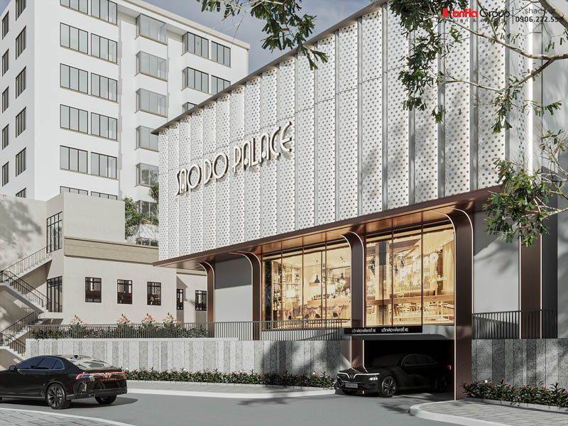 Thiết kế nhà hàng tiệc cưới Sao Đỏ Palace - Hộp quà phát sáng giữa lòng Chí Linh 29 Ngôn ngữ thiết kế nhà hàng hiện đại - Ít mà nhiều